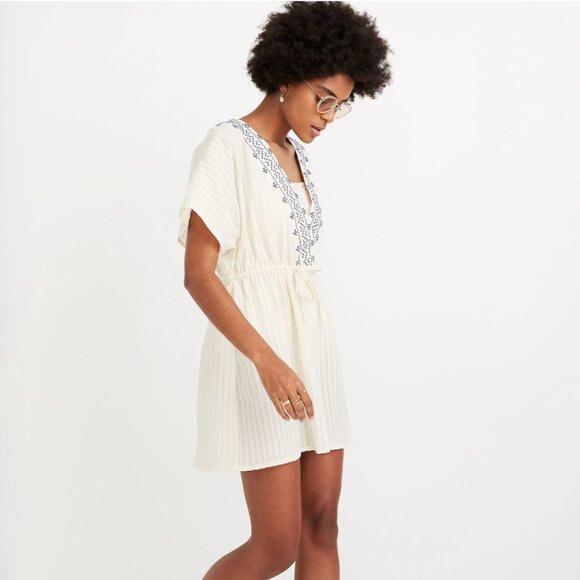 Madewell Embroidered Tie Back Cover-Up Dress - Picture 2 of 11